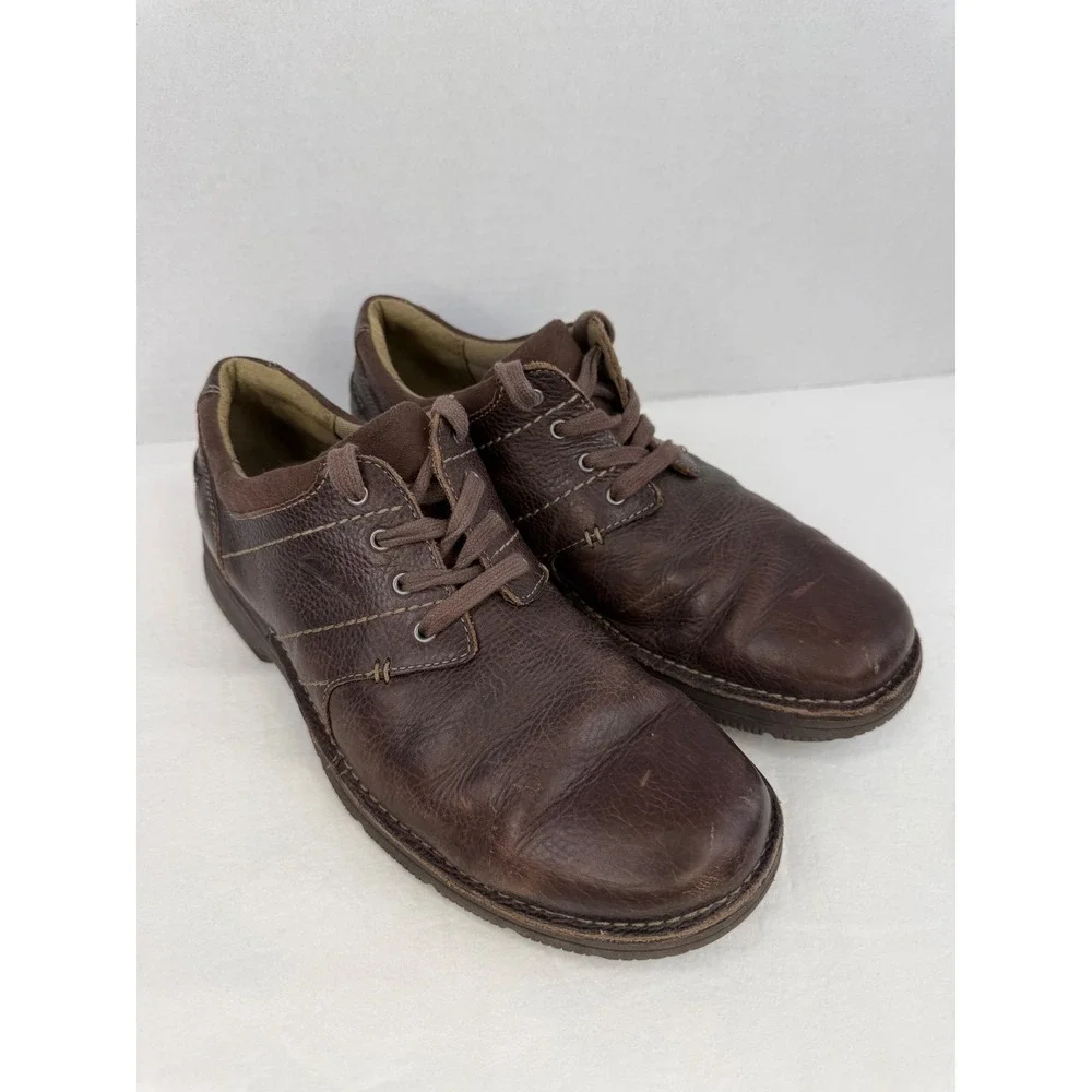 Vintage Y2k Clarks Mens 66255 Brown Leather‎ Lace Up Oxford Shoes Size 9M